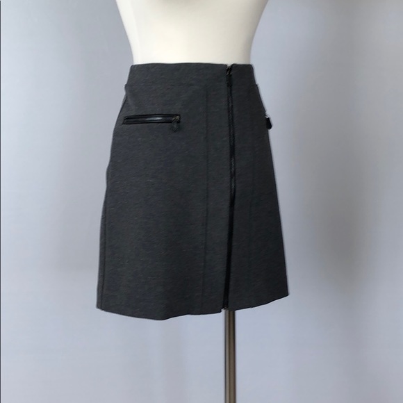 NWT WHBM Zipper Gray Ponte Stretch Mini Skirt 4 - Picture 7 of 16